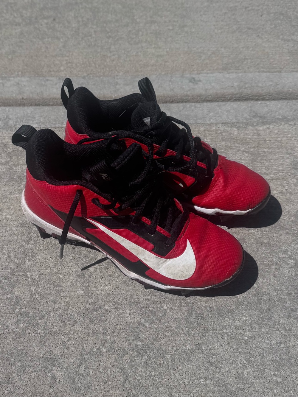 Kids Red and Black Athletic Shoes with White Accent